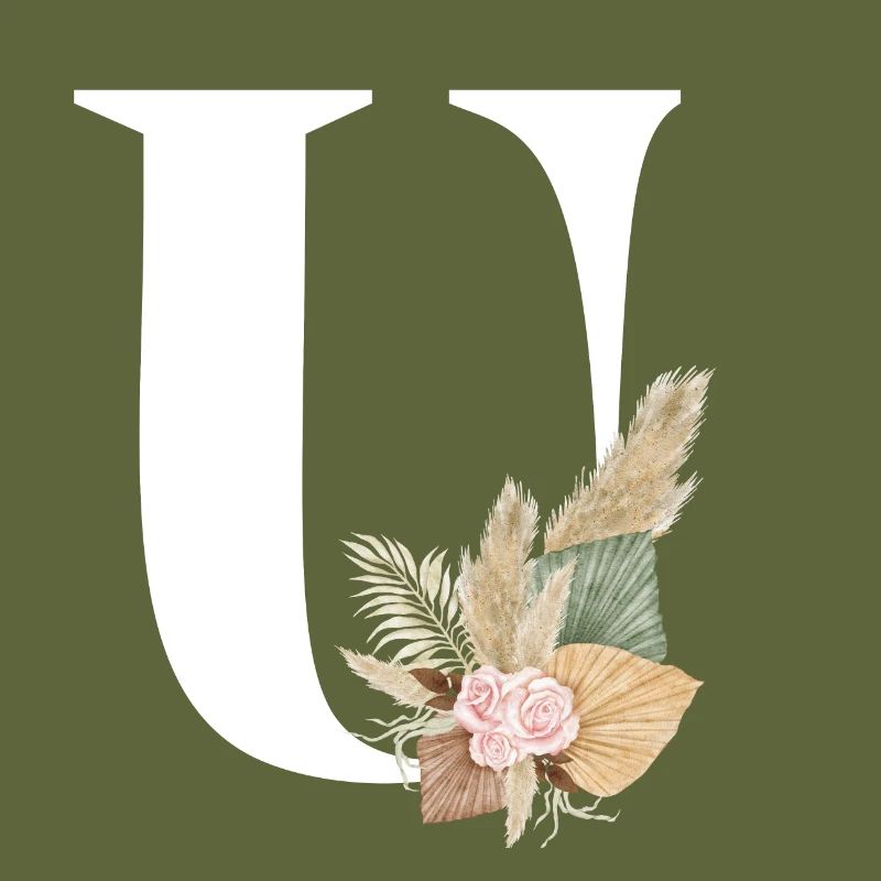 flowery letter U