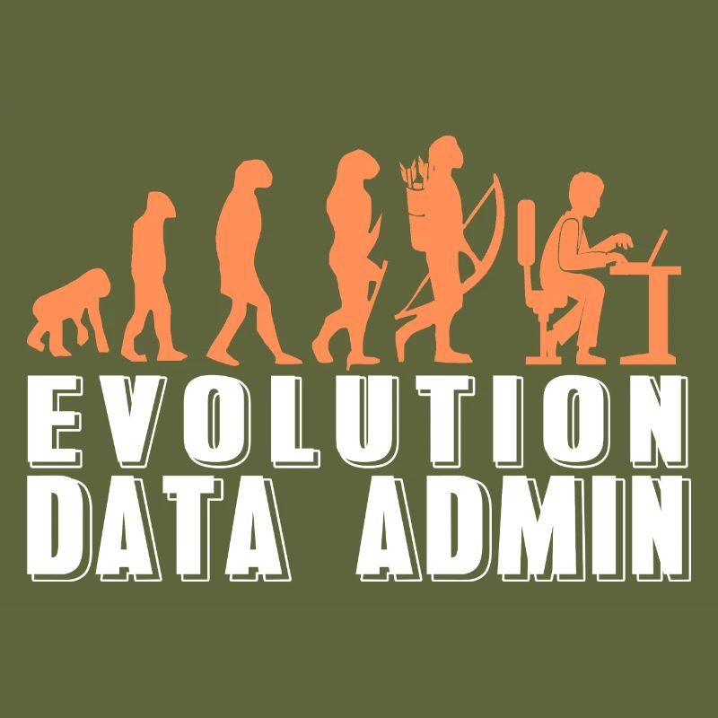 Évolution rétro drôle d’un t-shirt DATA Admin
