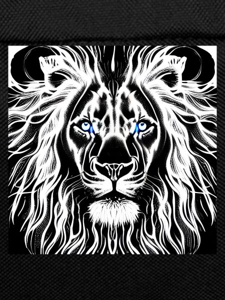BLACK AND WHITE LION GOD