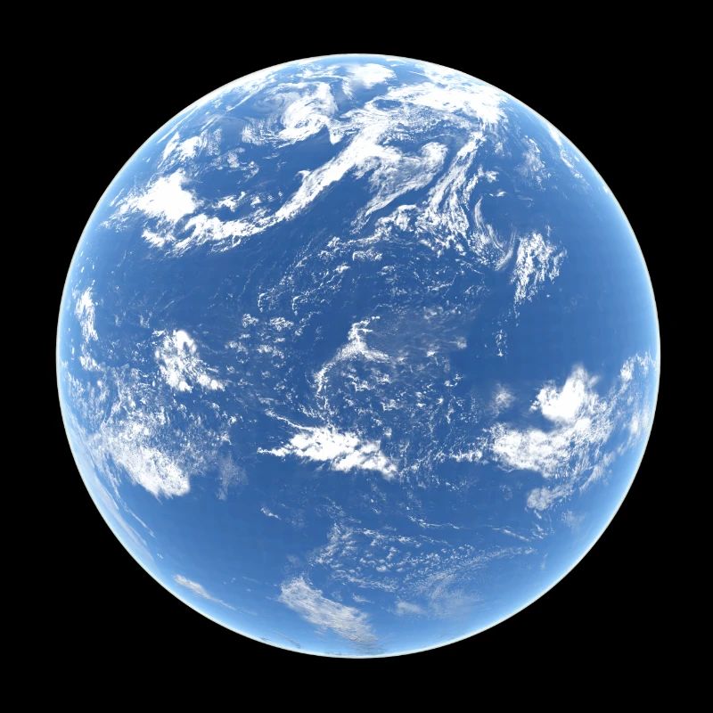 Neptune Water and Clouds Planet