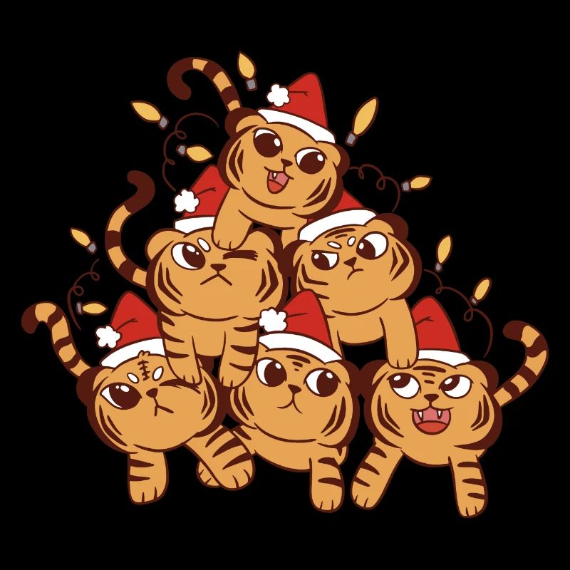 Tiger Cat Christmas Tree Christmas