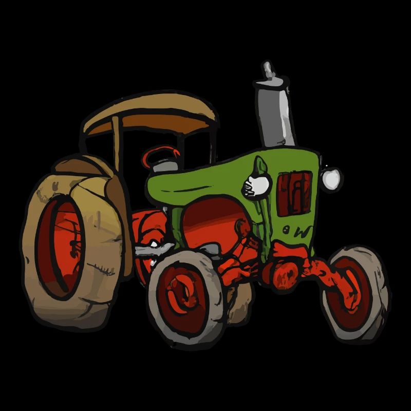 Alter Traktor Oldtimer Cartoon Geschenkidee