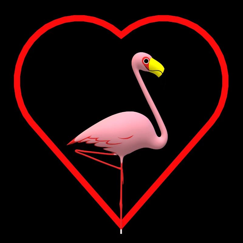 Flamingo Liebe Herz Tier chic