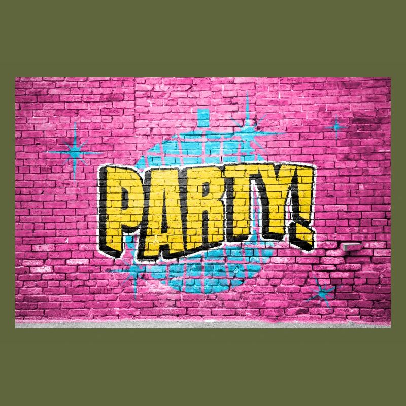 Party Disco Comic Stil Blase Graffiti Schriftzug