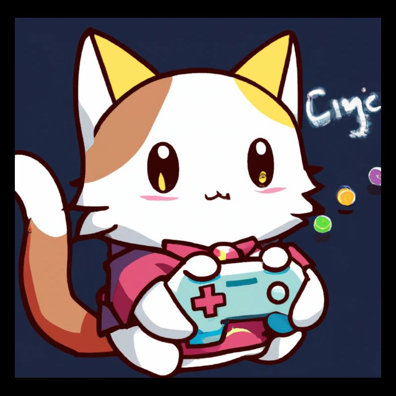 Kaweii Cat Playing Computer Games