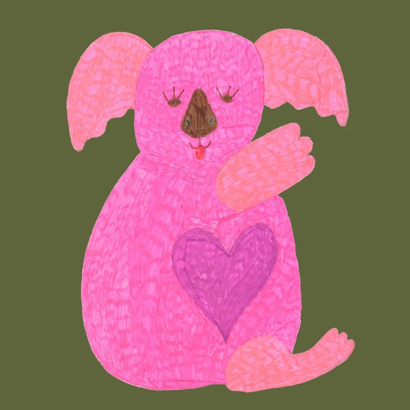 Cute pink koala