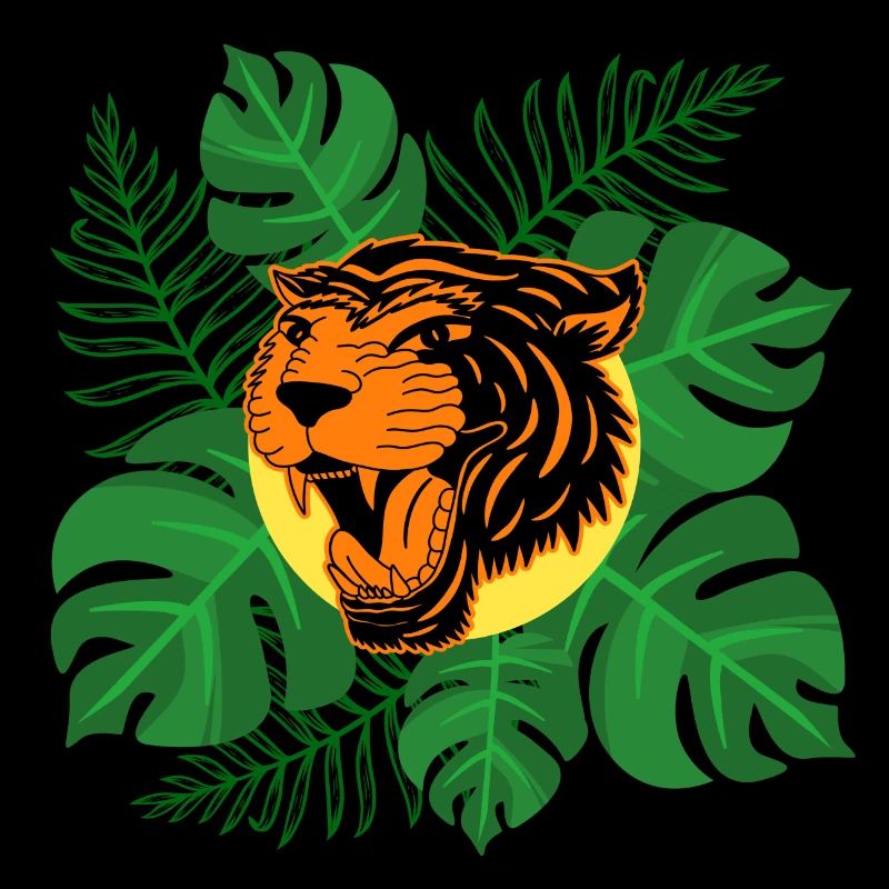 Tiger Jungle Roar Monstera Feuilles Cadeau