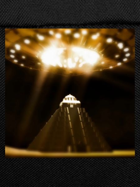 UFO landing on pyramid