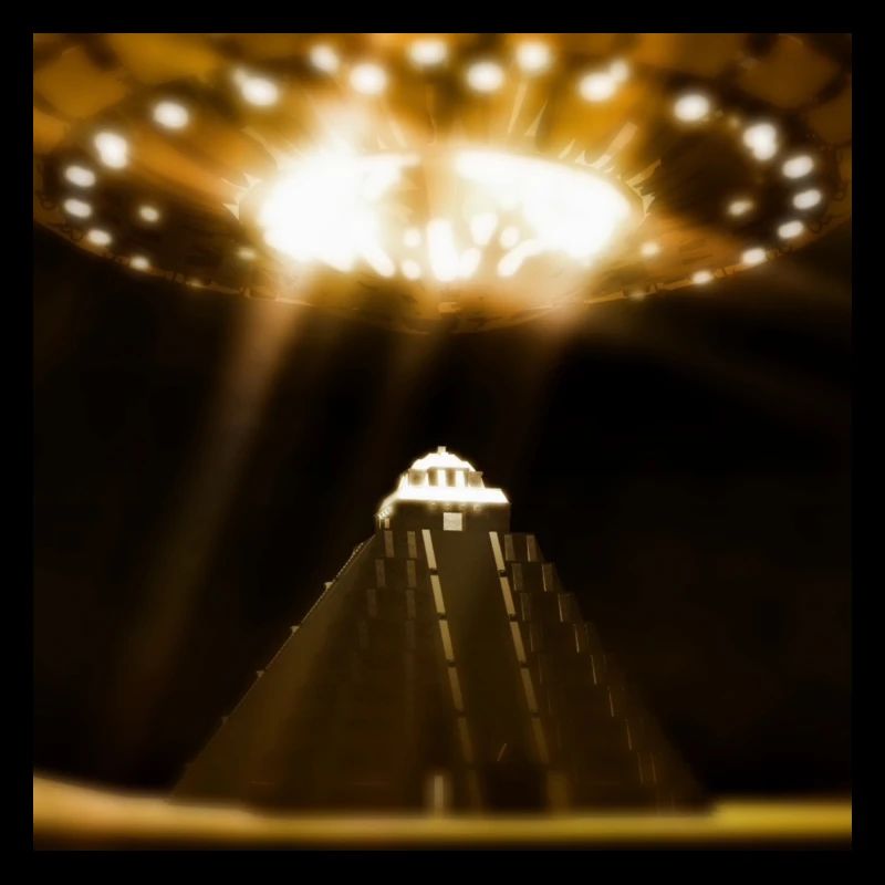 UFO landing on pyramid