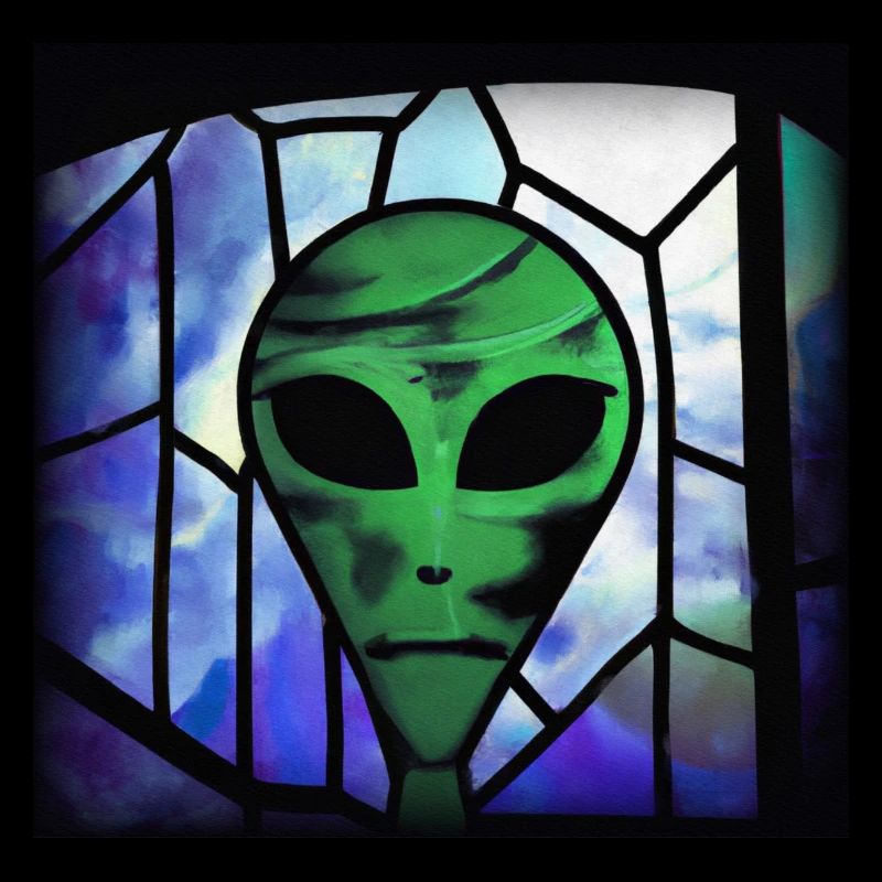 Stained glass alien