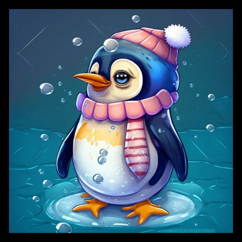 Pingouin de Noël mignon