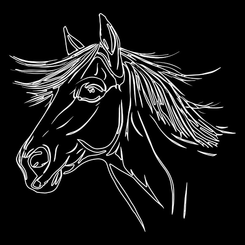 Pferdkopf mit Mähne Pferd für dunkle T-Shirts