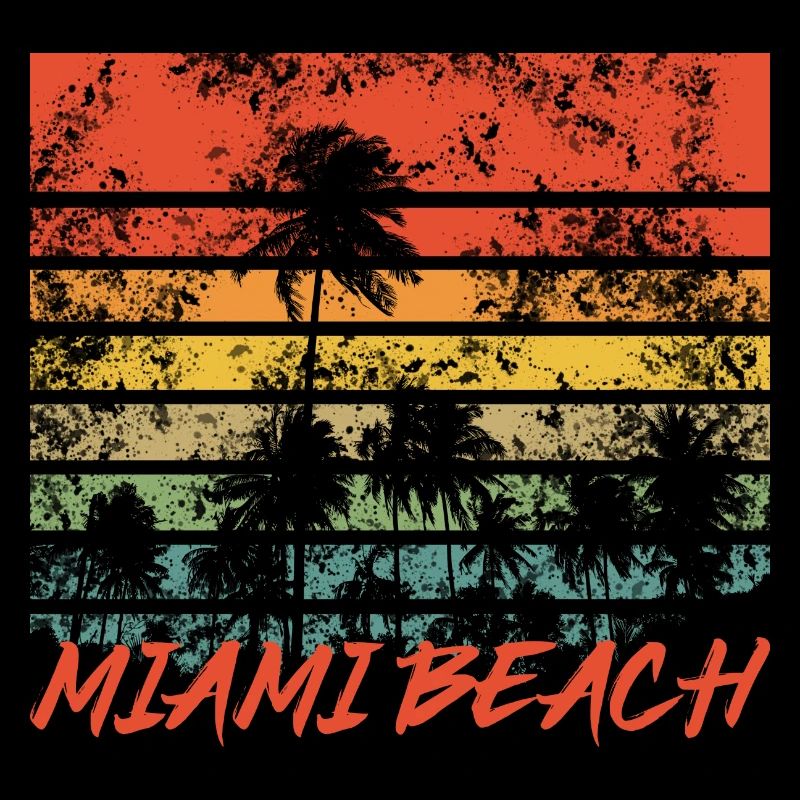 Palm trees Retro Miami Beach