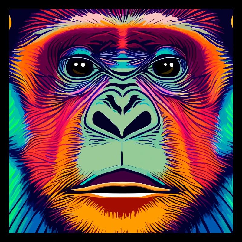 Illustration d’un portrait de chimpanzé