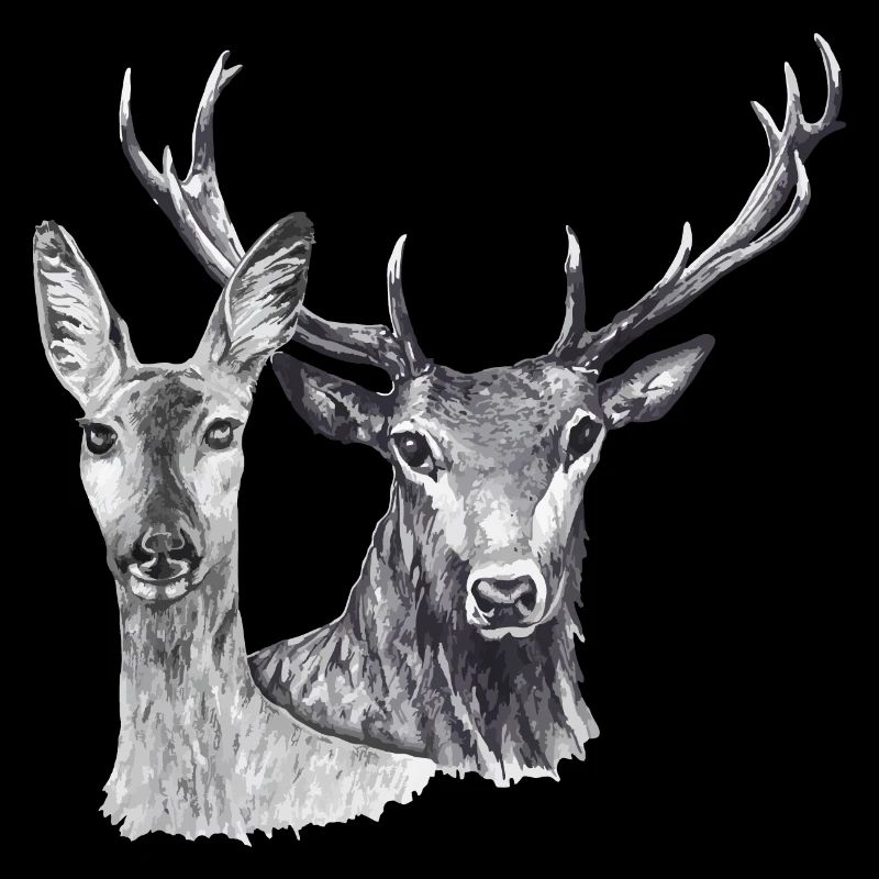 Hirsche und Rehe