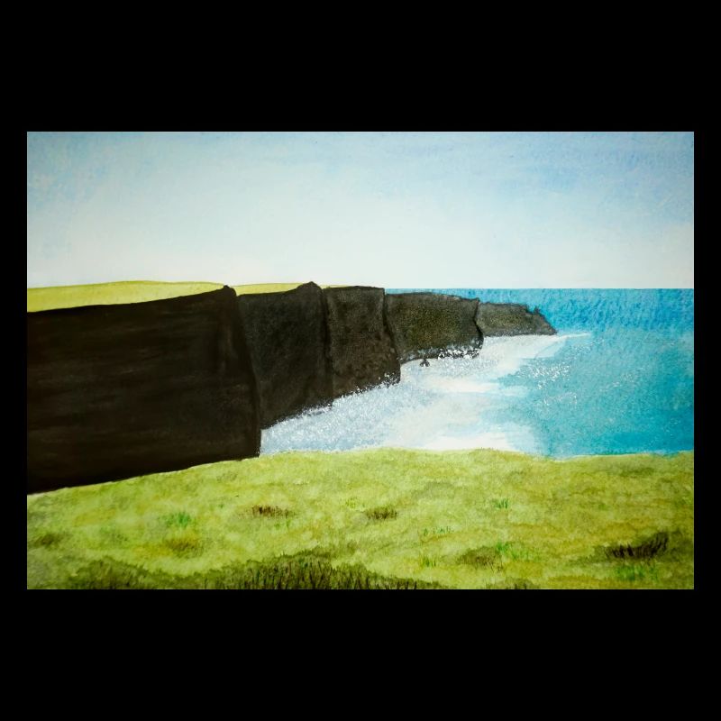Falaises De Moher Aquarelle Peinture