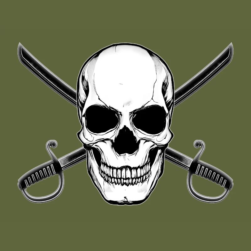 Crâne de drapeau pirate avec épées