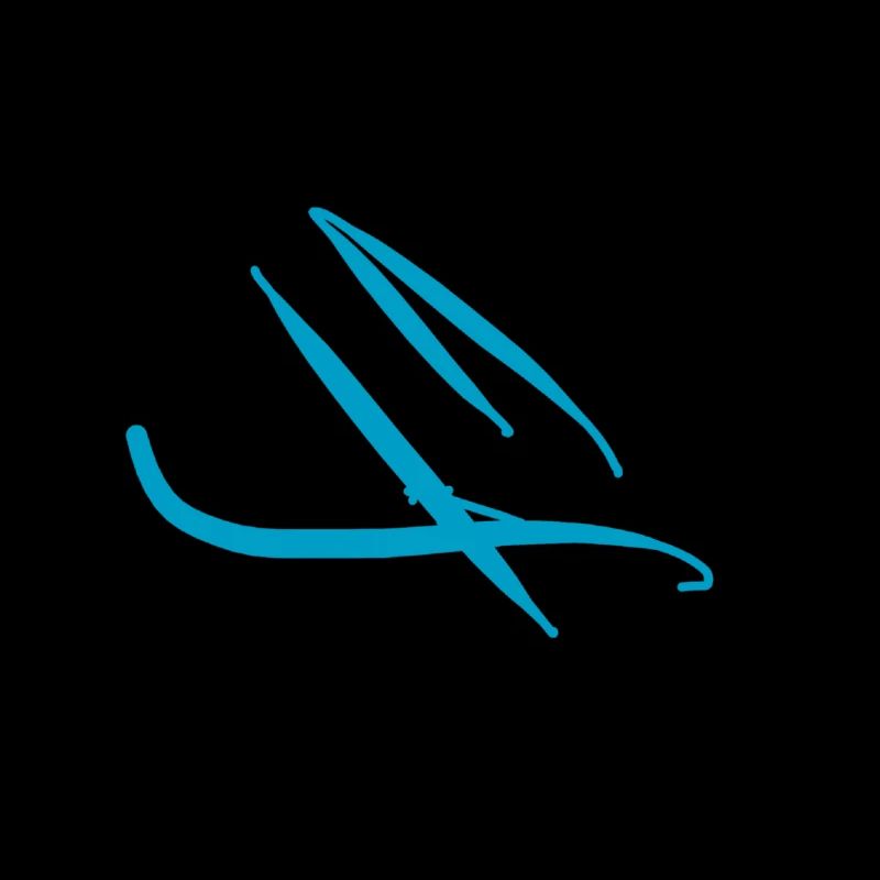 Blue abstract lines on T-shirt