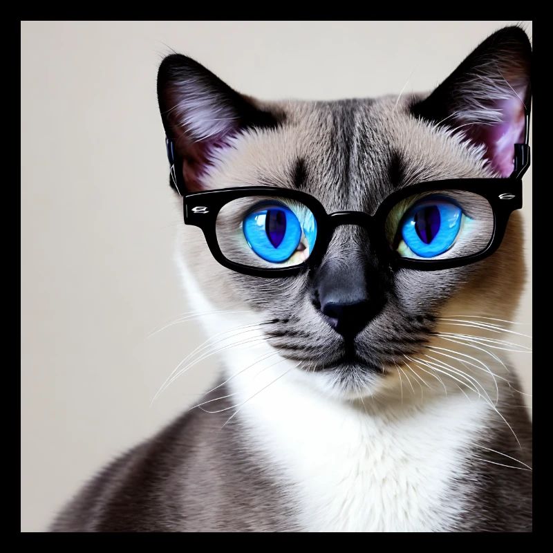 Süße Katze Benjamin mit Brille