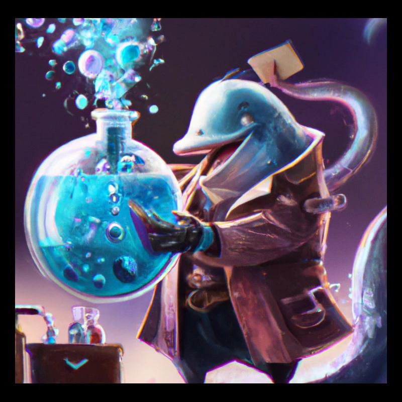 Mad dolphin scientist experimenting