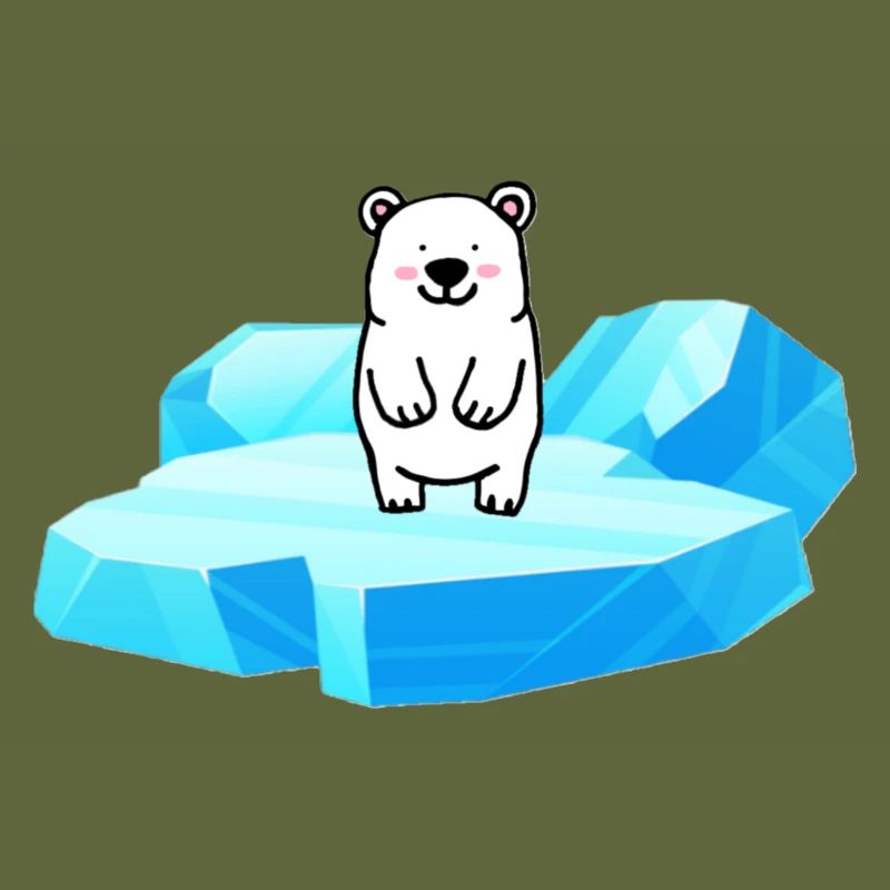 Süsser kleiner Eisbär auf einer Eisscholle