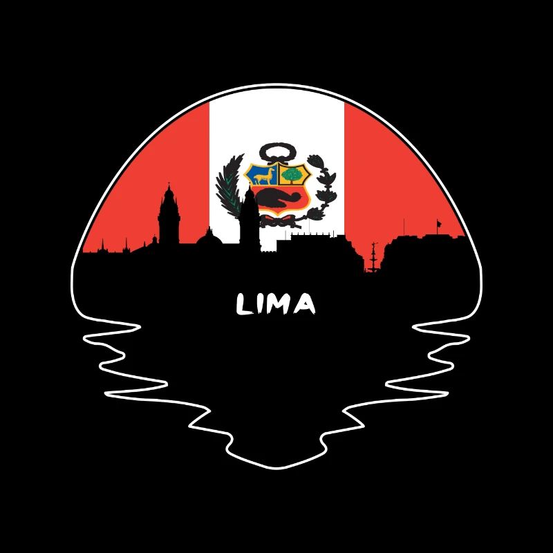 Lima Pérou Flag Skyline Silhouette Voyage