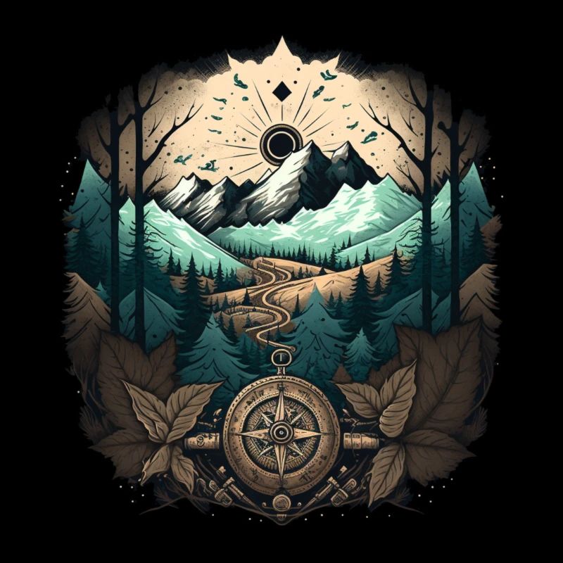 Mountains and compass 4