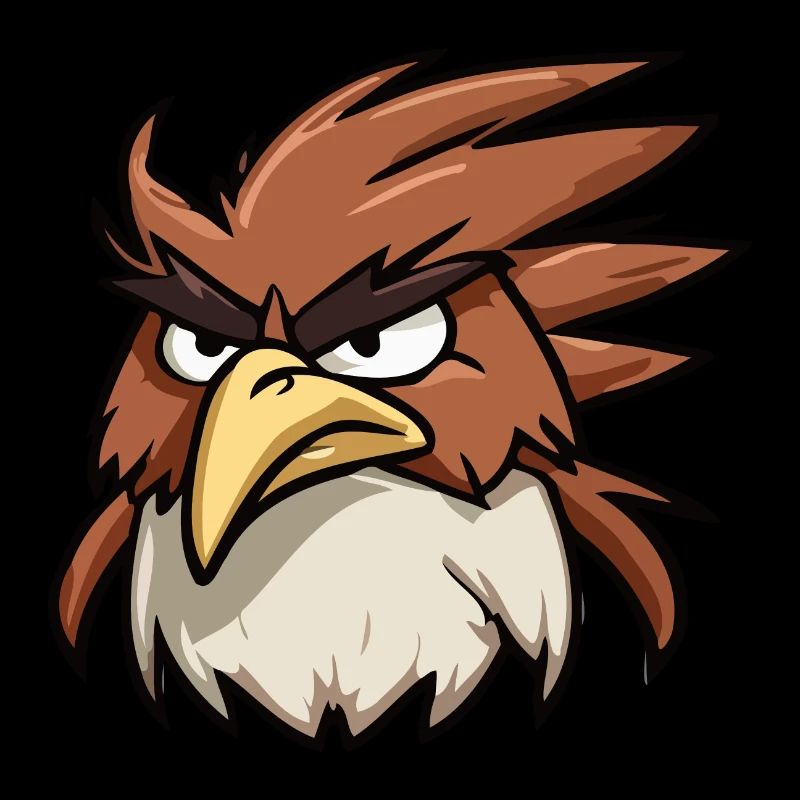 Funny Cartoon Eagle Head Illustration