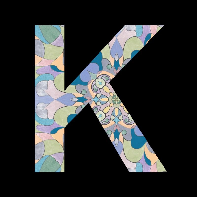 Letter K in mandala