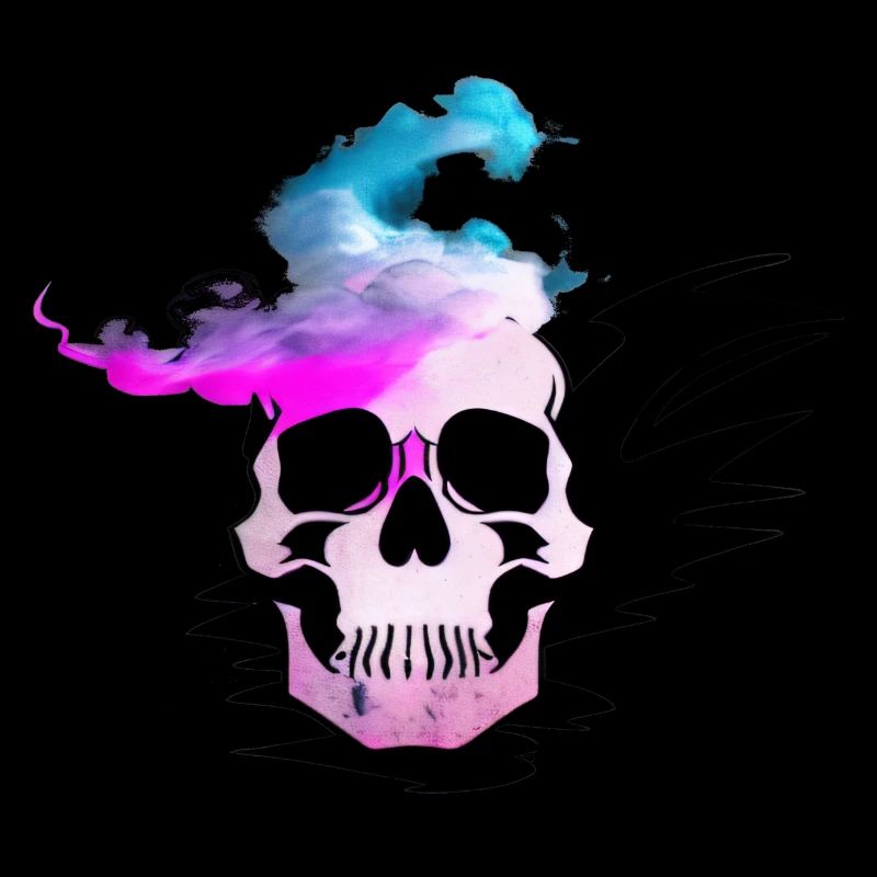 Fire Skull Smoke Pink Skeleton Flames 1