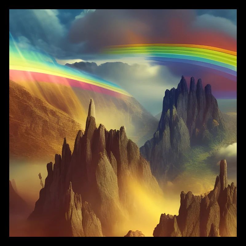 Rainbow on mountain