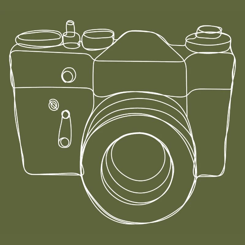 Vintage camera camera drawn