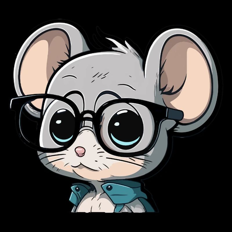 Cute cute mouse with glasses