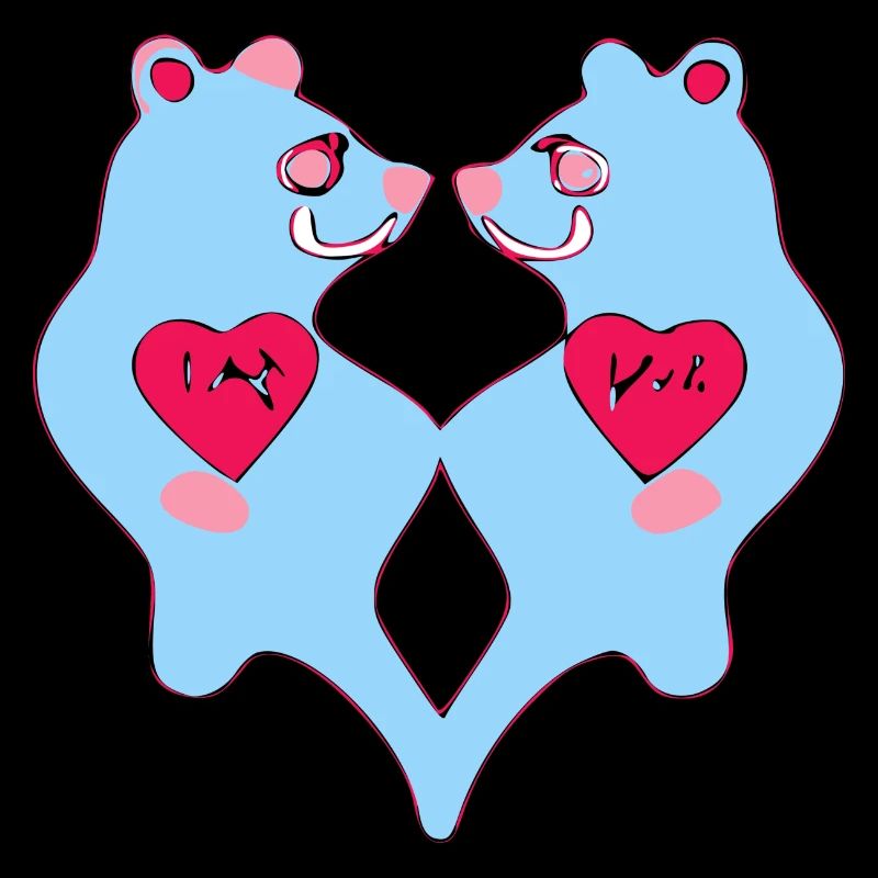 Couple d 'ours bleus