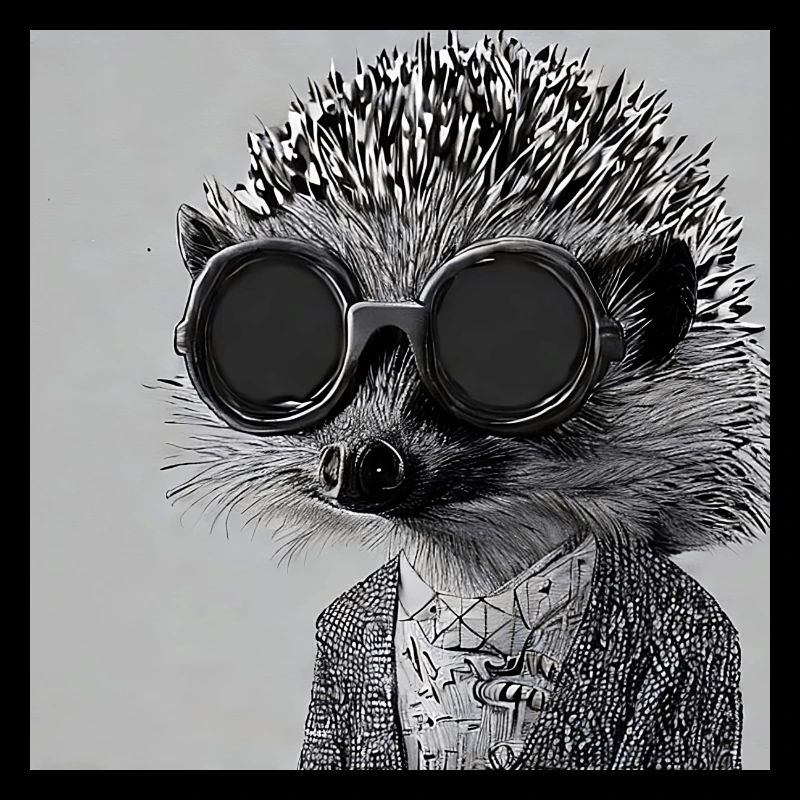 Cool hedgehog with sunglasses