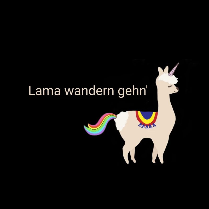 Lama wandern gehen Einhorn