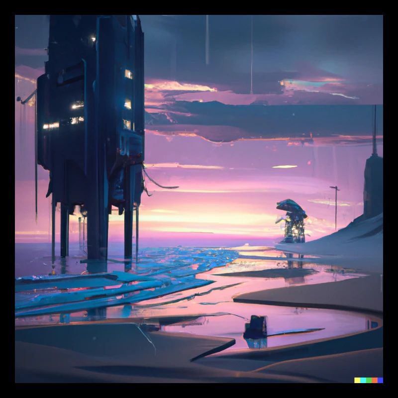 Future beach digital art