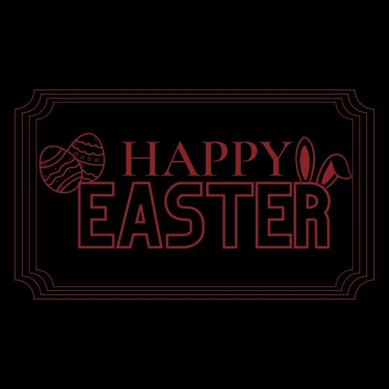 Happy Easter lettering with Easter eggs