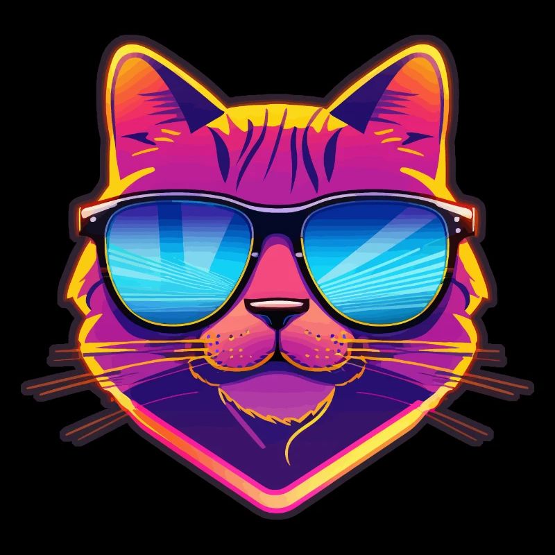 Coole Katze mit Sonnenbrille