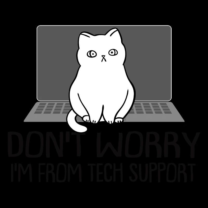 Drôle de chat ne vous inquiétez pas, je suis de Tech Support Cat