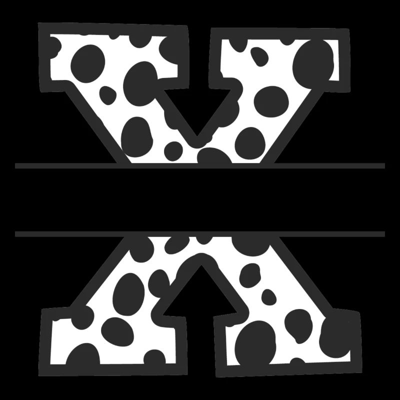 letter x custom cow pattern