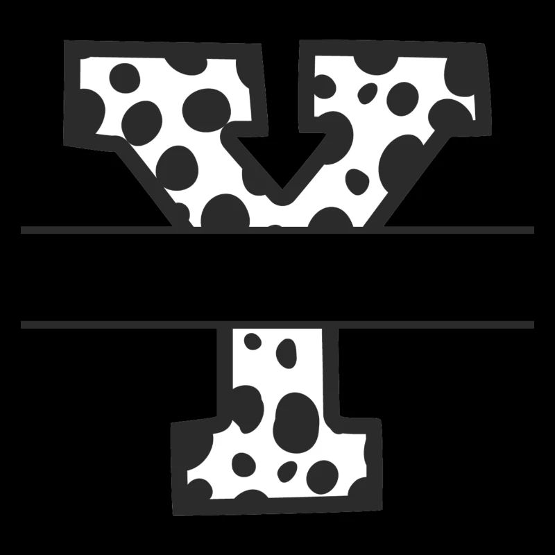 Letter Y custom cow pattern