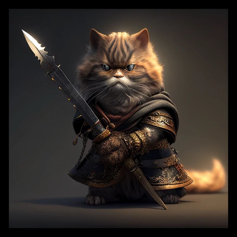 Cat Samurai with Sword