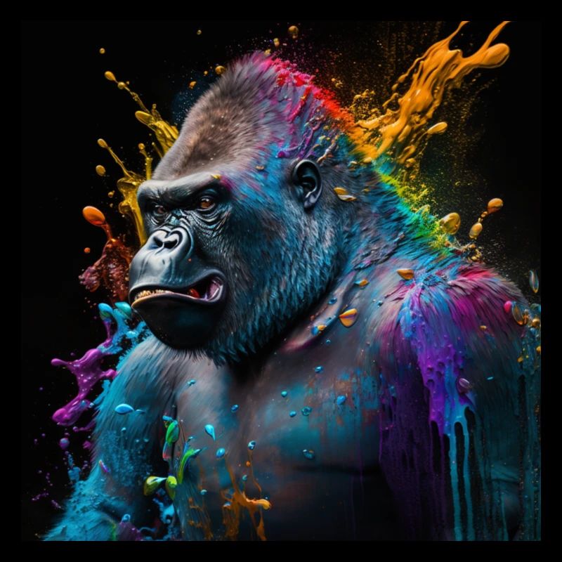Farbiger Gorilla, einzigartiges Design