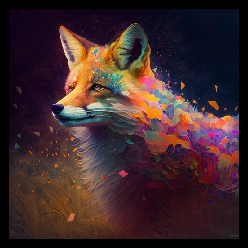 Colored fox, unique design