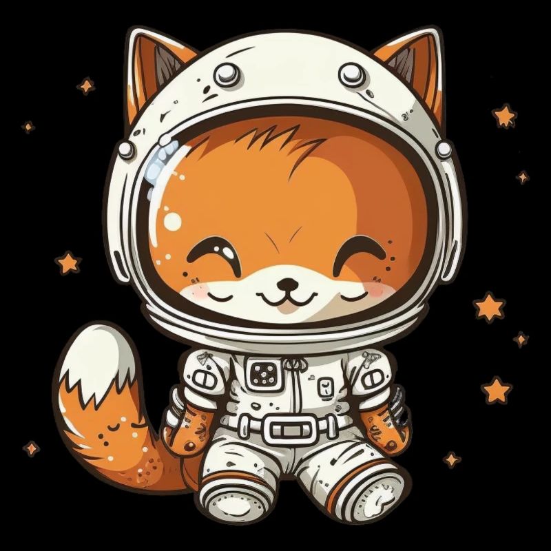 Kawaii mignon Happy Astronaut Fox