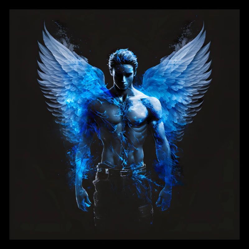 Blauer Mann Engel