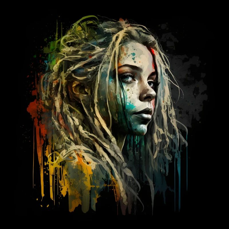 Face woman dreadlocks n°4