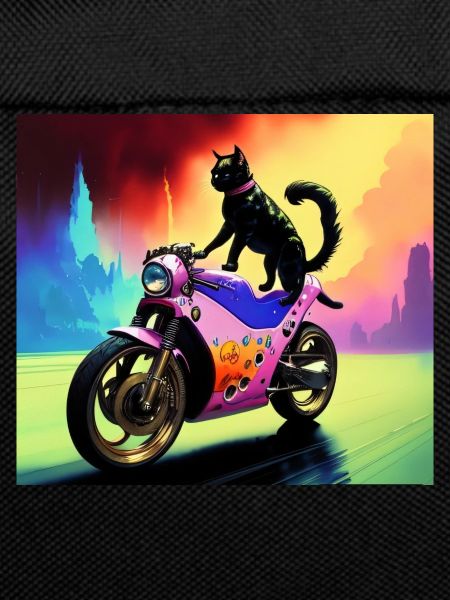 Chat sur moto