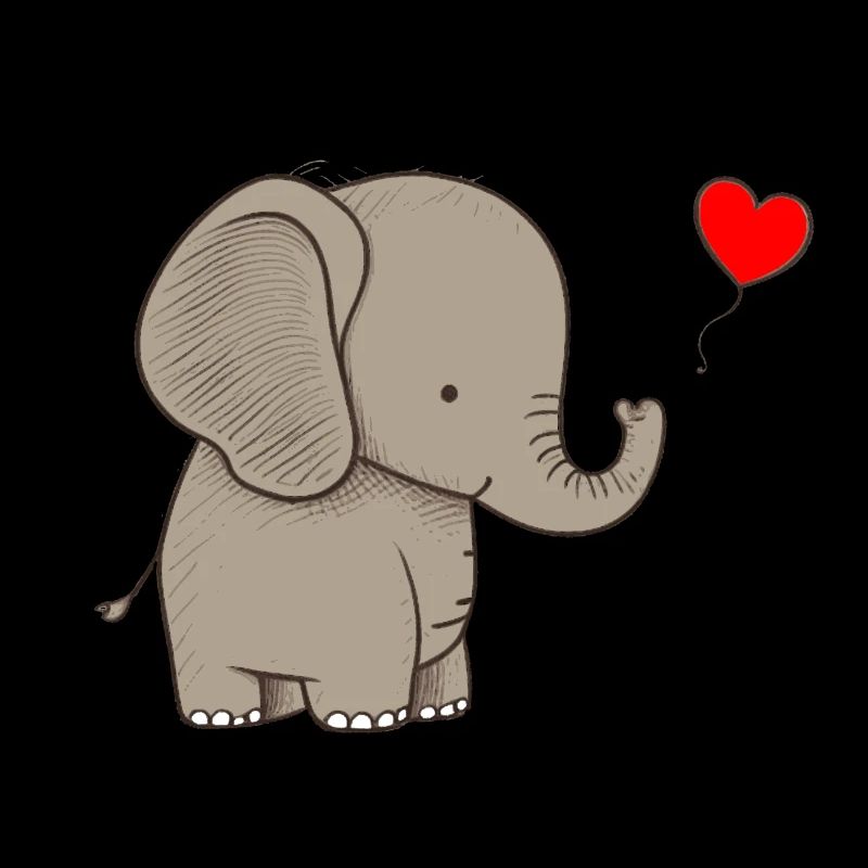 Elephant with heart gift